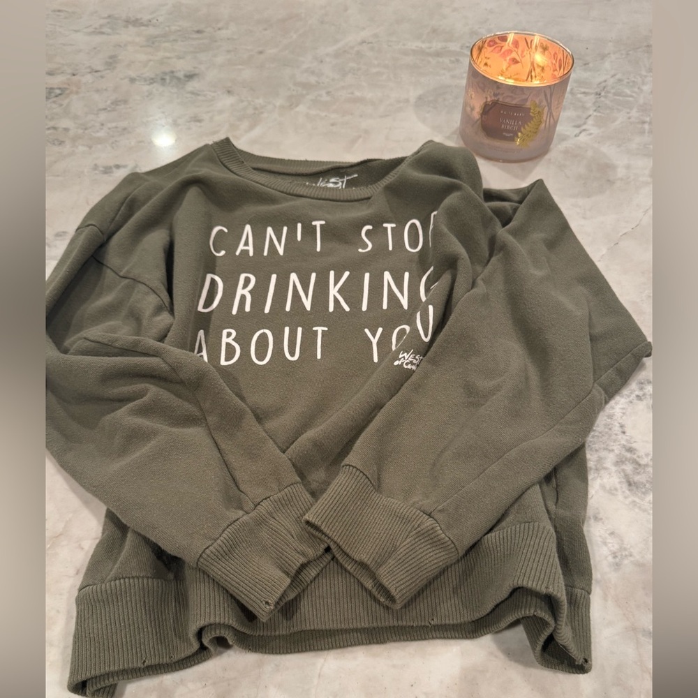 Olive Green Graphic Sweatshirt